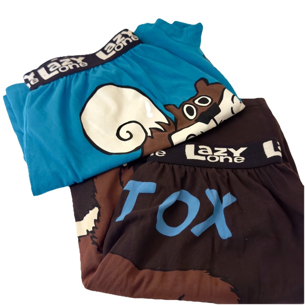 Lazy One Men's Funny Boxers 2 Pairs Small  Bottoms Up 100% Cotton Funny Laugh